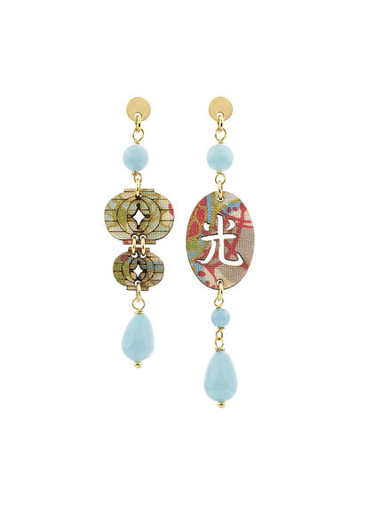 Orecchini Lanterna Mini Celeste Sfumato - Lebole Maison